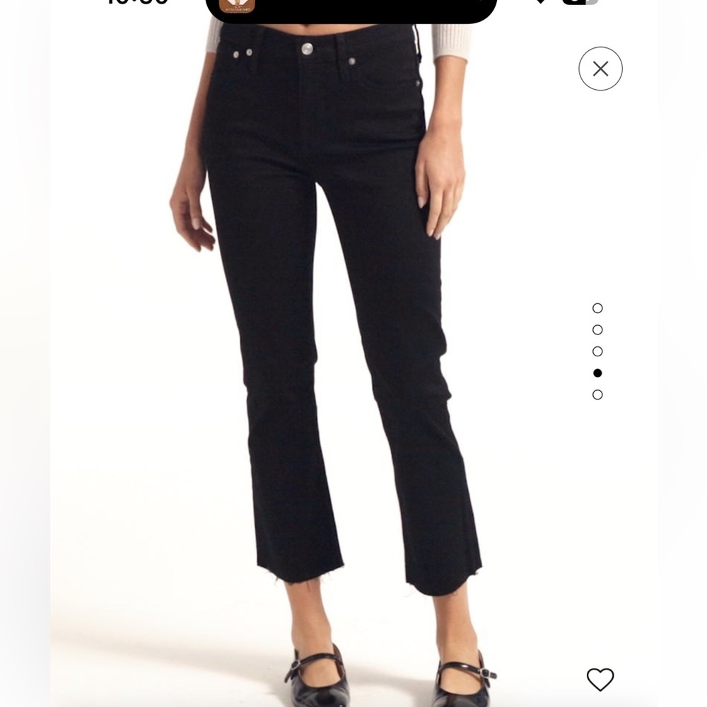 J CREW 9” Demi Boot Crop Jeans Black Mid Rise Denim 26 2 like new